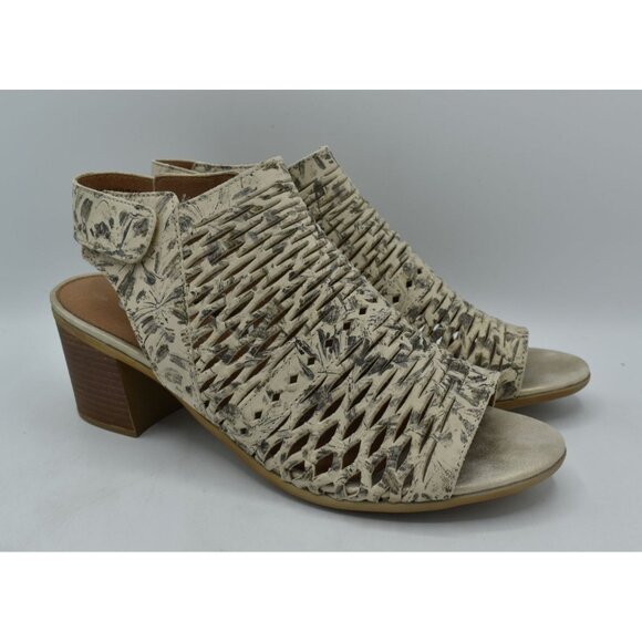 Remonte EU 41 US 9.5 Maryjane 70 Leather Perforated Metallic Heeled Sandals - Picture 2 of 16